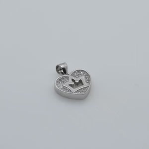 Crown and Heart Silver 925 Pendant