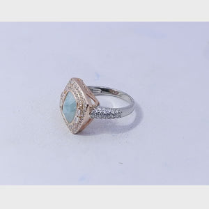 Korean Powder Blue Marble Silver 925 Ring