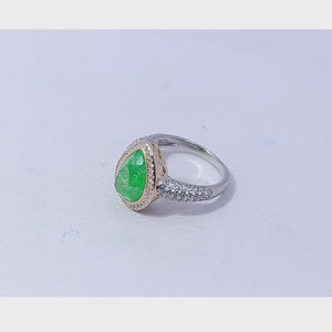 Korean Green Marble Silver 925 Ring