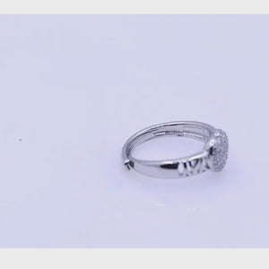 Happy Heart Studded Silver 925 Ring